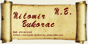 Milomir Bukorac vizit kartica